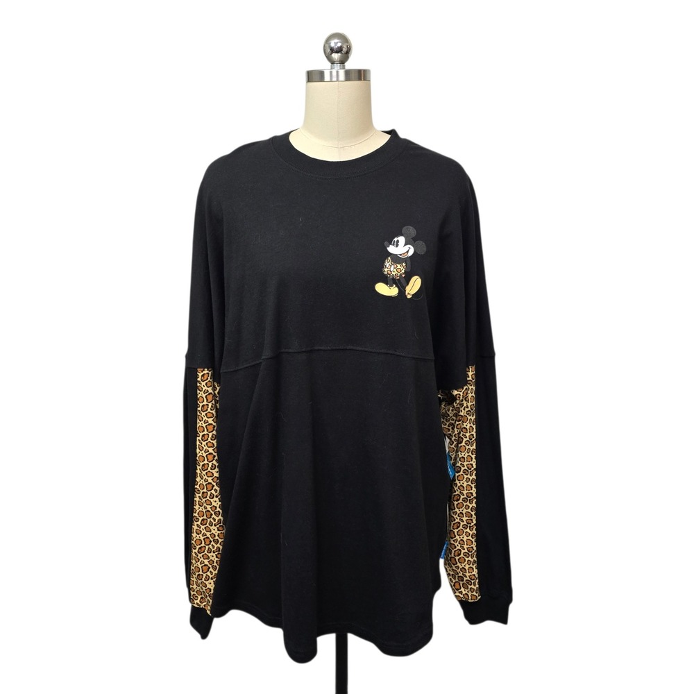 Disney Spirit Jersey Light Mickey Mouse Leopard Print Disneyland Shirt Womens XL